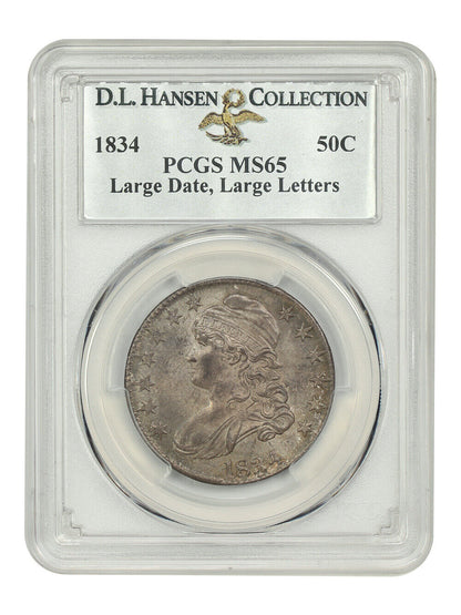 1834 50C PCGS MS65 (Large Date, Large Letters) ex: D.L. Hansen