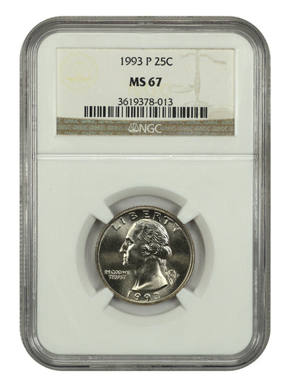 1993-P 25C NGC MS67 - Washington Quarter