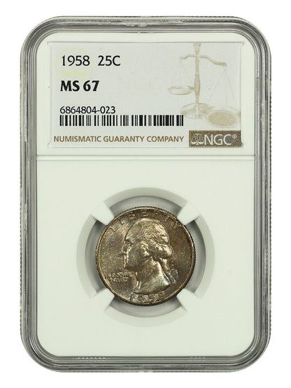 1958 25C NGC MS67 - Washington Quarter