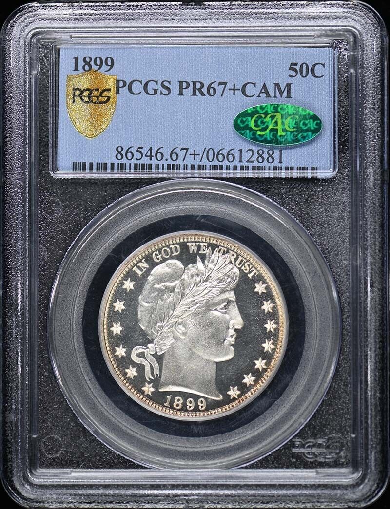 1899 50C Barber Half Dollar PCGS PR67+CAM (CAC)