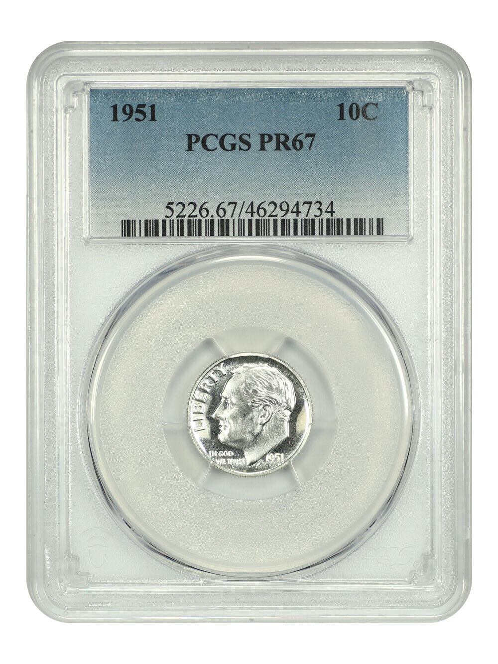 1951 10C PCGS PR67 - Roosevelt Dime