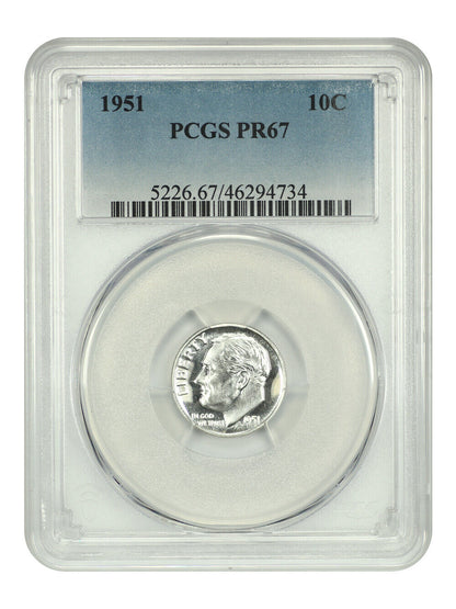 1951 10C PCGS PR67 - Roosevelt Dime