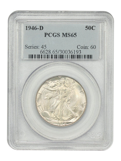 1946-D 50C PCGS MS65 - Walking Liberty Half Dollar