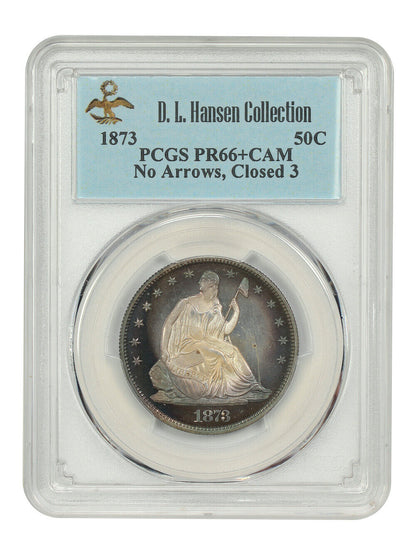 1873 50C PCGS PR66+CAM (No Arrows, Closed 3) ex: D.L. Hansen