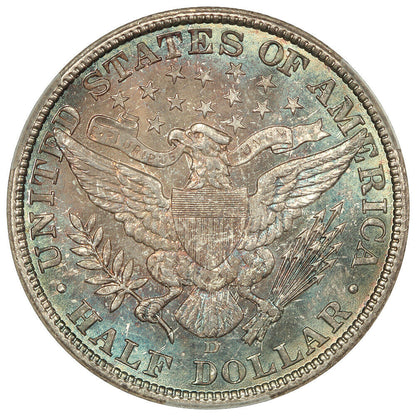 1907-D 50C CACG MS67+ ex: D.L. Hansen - Barber Half Dollar