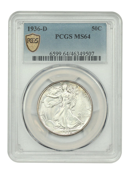 1936-D 50C PCGS MS64 - Walking Liberty Half Dollar