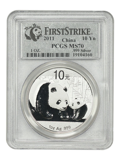 China: 2011 10Yn Silver Panda PCGS MS70 (First Strike) - Other