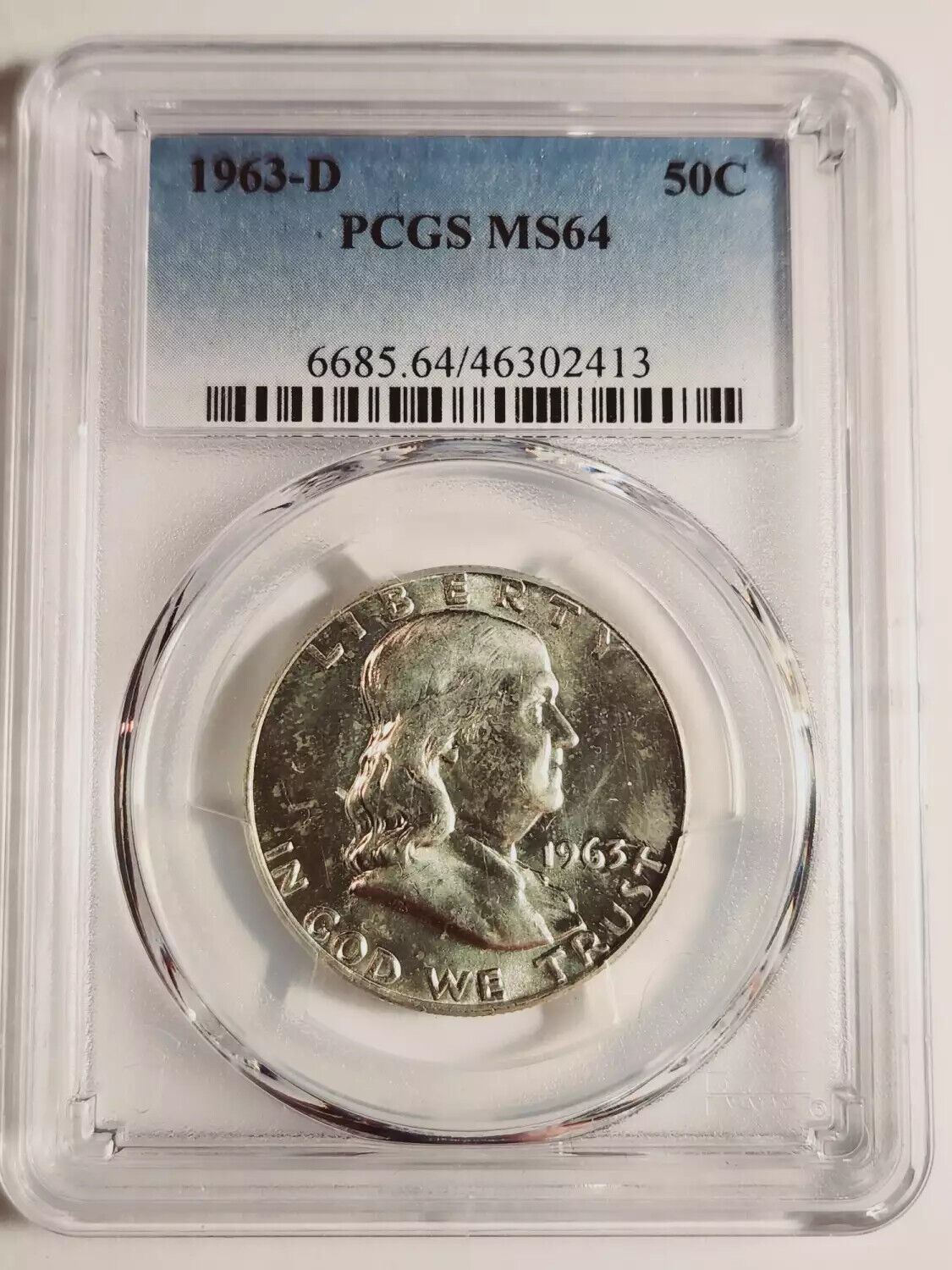 1963 D Franklin Half Dollar PCGS MS-64