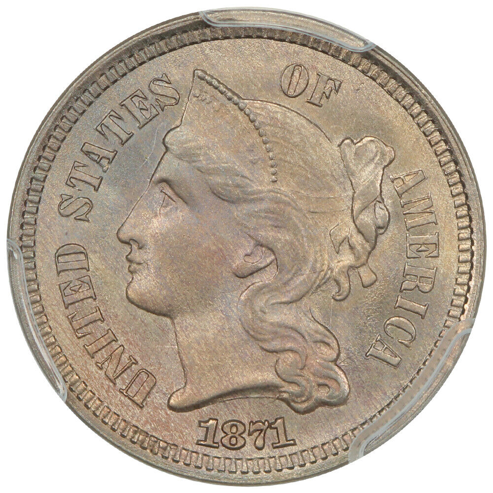 1871 3CN PCGS MS66