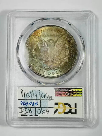 1878 P Morgan Silver Dollar PCGS MS-65 7TF, Rev of 1878- Pretty Toning! 2 sides