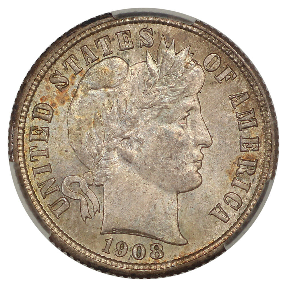 1908-O 10C CACG MS66 ex: D.L. Hansen - Barber Dime