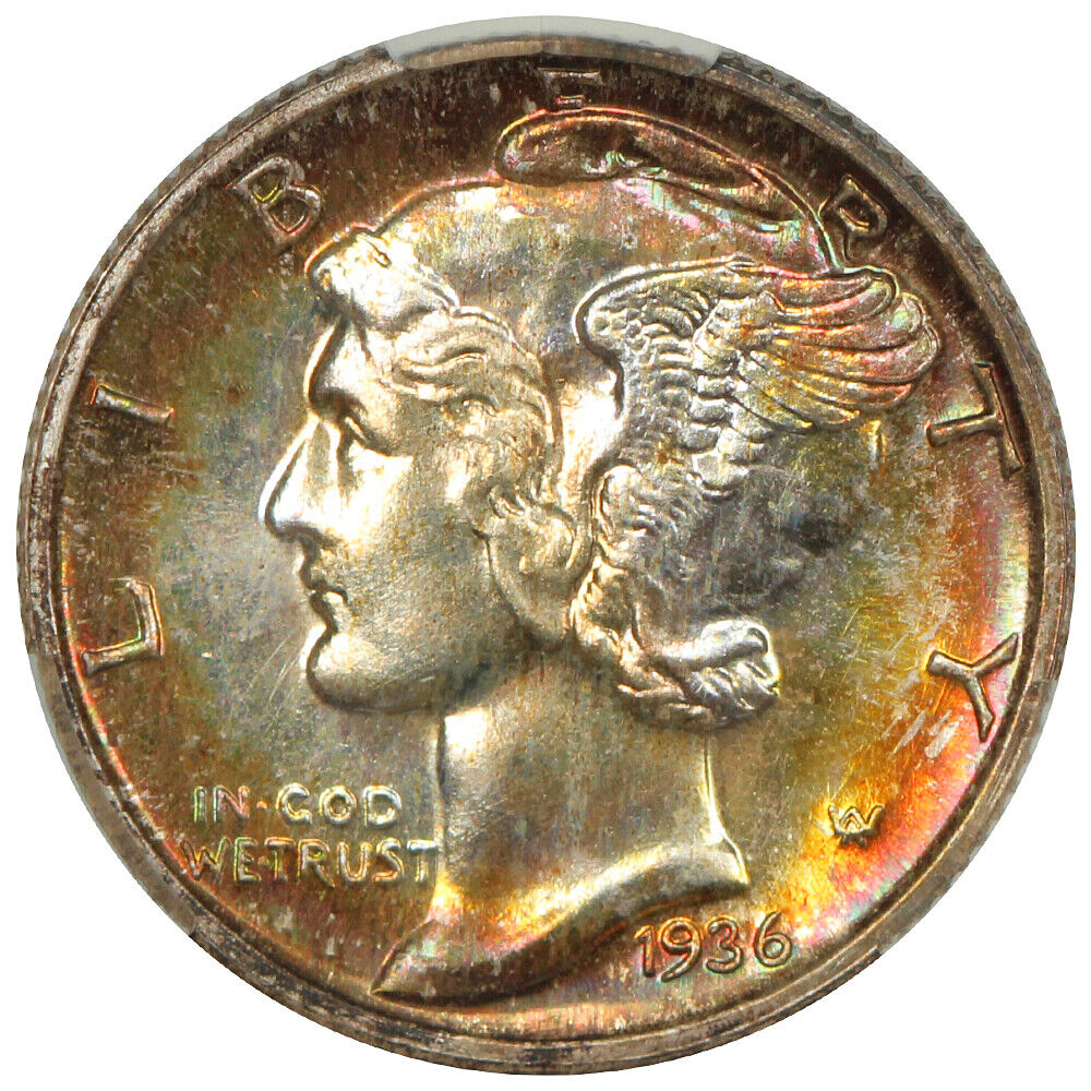 1936 10C CACG PR67+ ex: D.L. Hansen - Mercury Dime