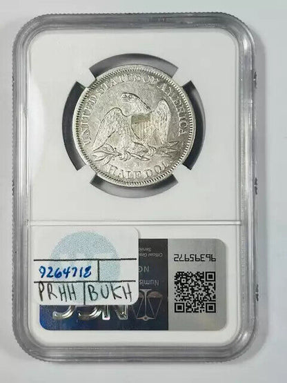 1865 S Half Dollars Liberty Seated NGC AU-55