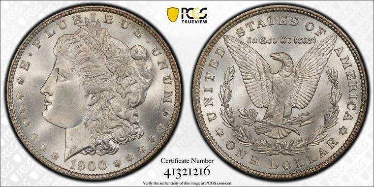 1900 $1 Morgan Dollar PCGS MS67