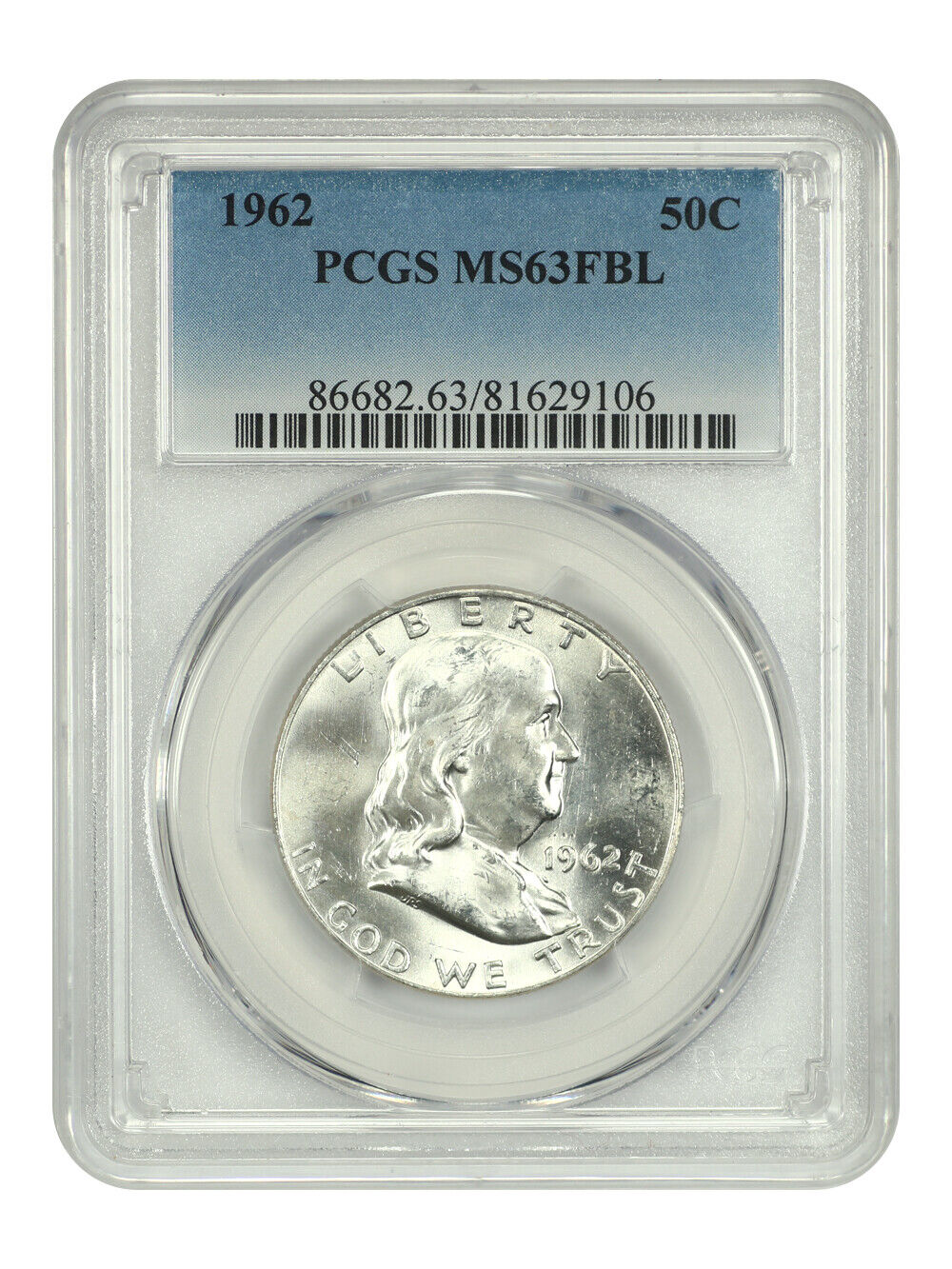 1962 50C PCGS MS63FBL - Franklin Half Dollar