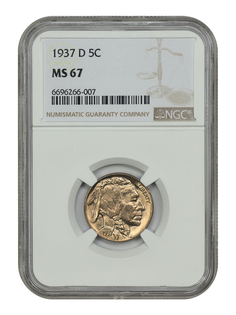 1937-D 5C NGC MS67 - Buffalo Nickel