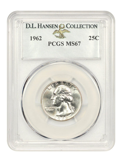 1962 25c PCGS MS67 ex: D.L. Hansen