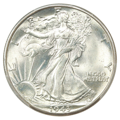 1943-D 50C PCGS/CAC MS66+ - Walking Liberty Half Dollar