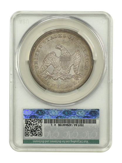 1860-O $1 CACG MS64 ex: D.L. Hansen - Liberty Seated Dollar