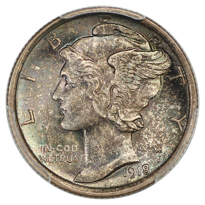 1918 10C PCGS MS67FB ex: D.L. Hansen