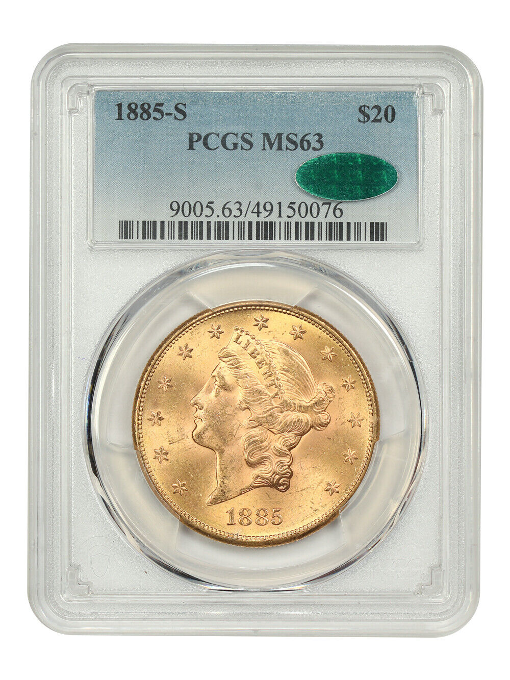 1885-S $20 PCGS/CAC MS63 - Liberty Head $20