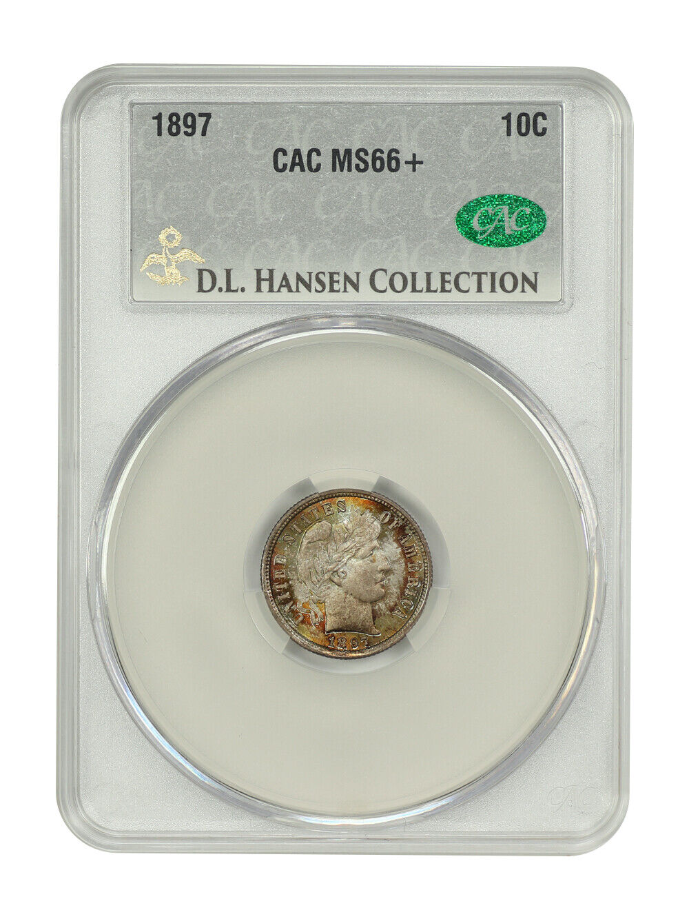 1897 10C CACG MS66+ ex: D.L. Hansen - Barber Dime