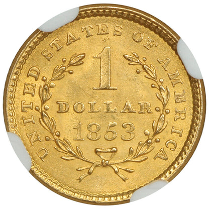 1853 G$1 NGC MS64 - Gold Dollar