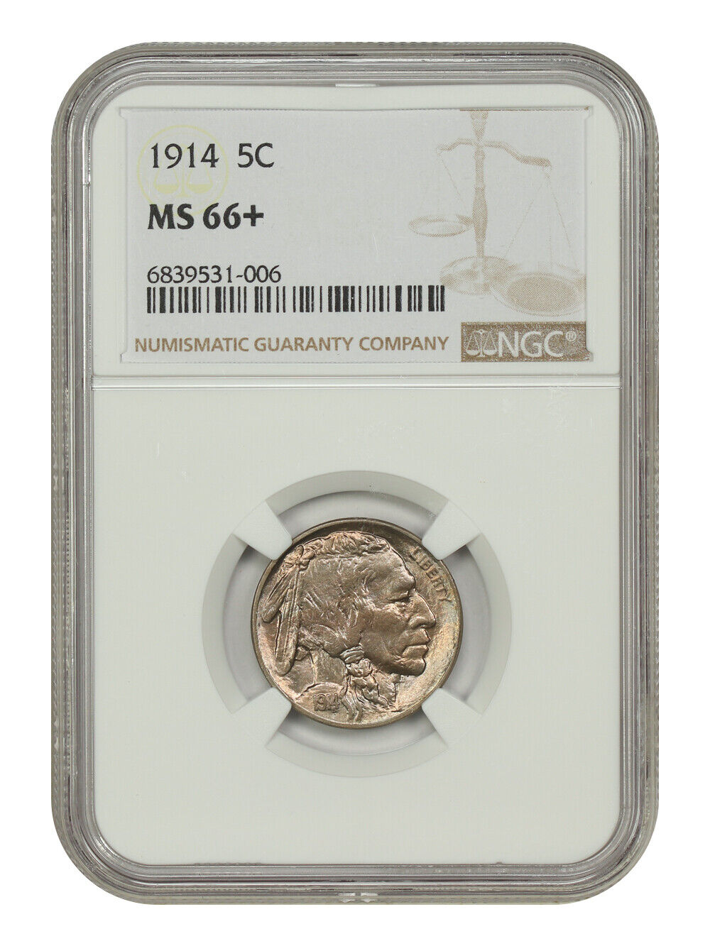 1914 5C NGC MS66+ - Buffalo Nickel