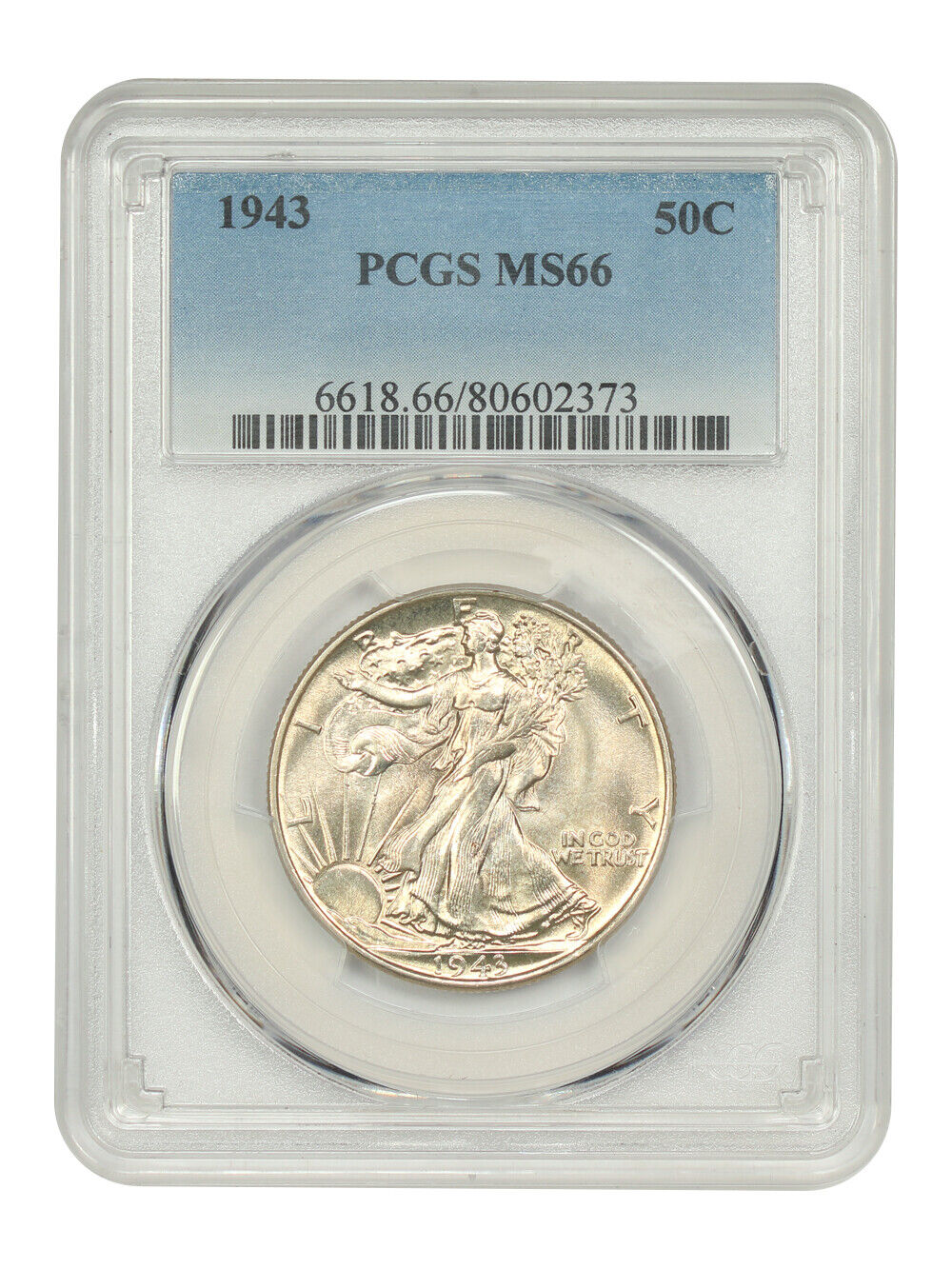 1943 50C PCGS MS66 - Walking Liberty Half Dollar