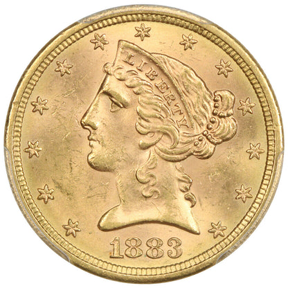 1883-S $5 PCGS MS64