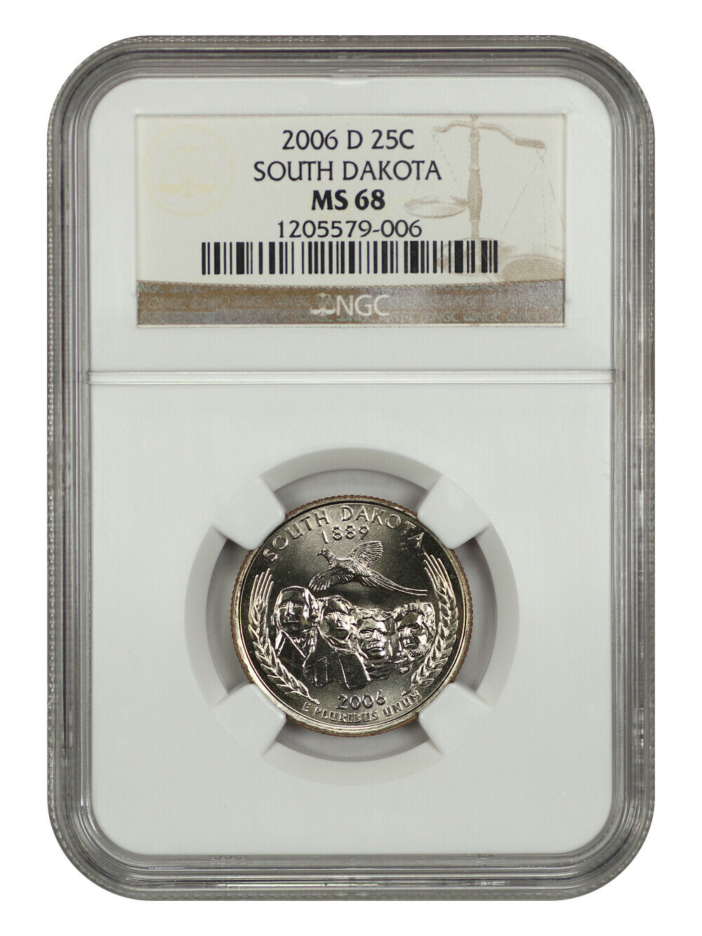 2006-D 25C South Dakota NGC MS68 - Washington 50 States Quarters