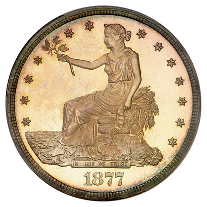 1877 Trade $1 PCGS/CAC PR67CAM ex: D.L. Hansen