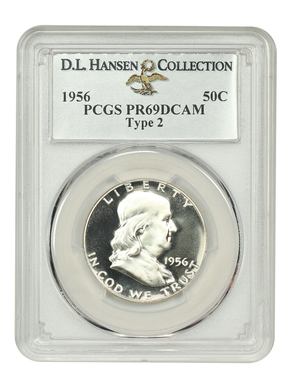 1956 50C PCGS PR69DCAM (Type 2) ex: D.L. Hansen