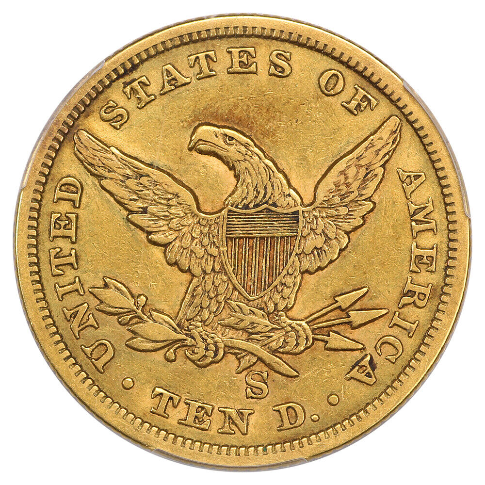 1860-S $10 PCGS XF40 ex: D.L. Hansen