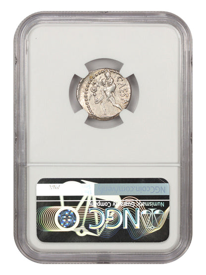 Ancient Roman: Julius Caesar (c.48-46 BC) AR Denarius NGC Choice XF