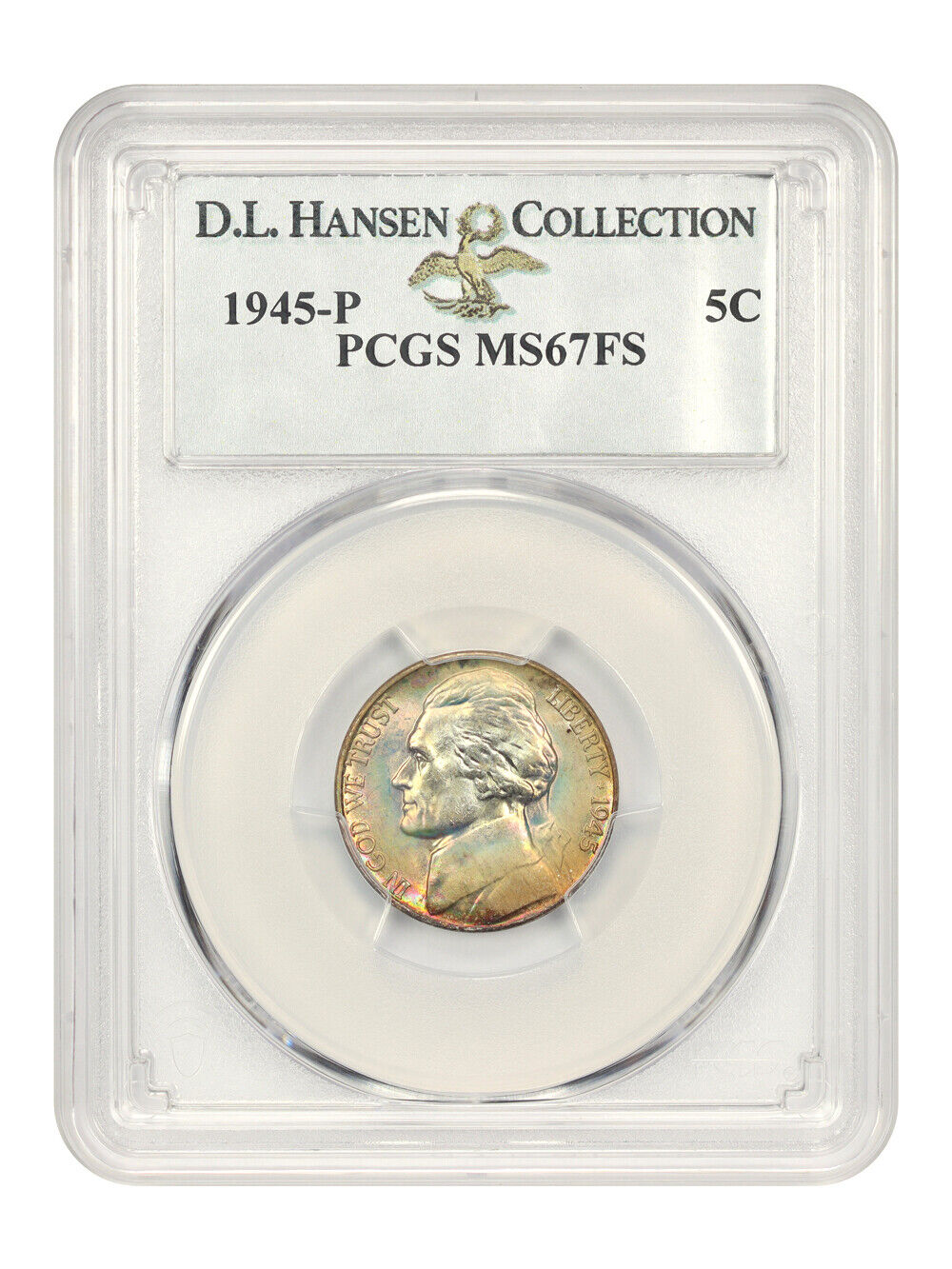 1945-P 5c PCGS MS67 FS ex: D.L. Hansen