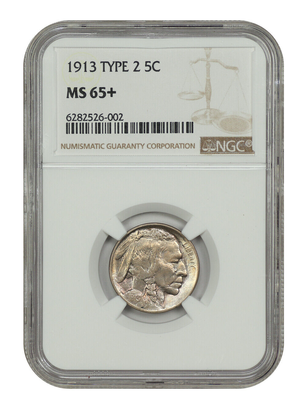 1913 5C NGC MS65+ (Type 2) - Buffalo Nickel