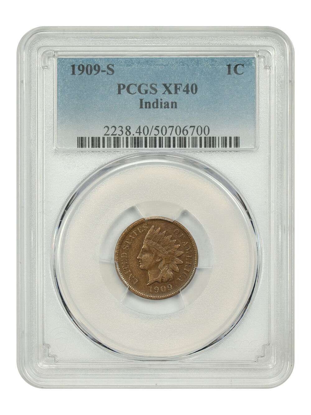 1909-S 1C Indian PCGS XF40 - Indian Cent - Key Date