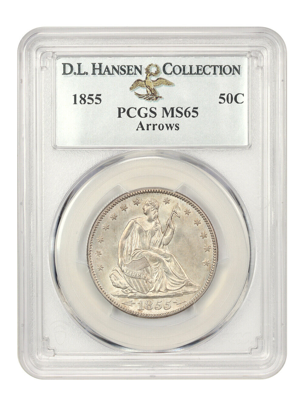 1855 50c PCGS MS65 ex: D.L. Hansen (Arrows)