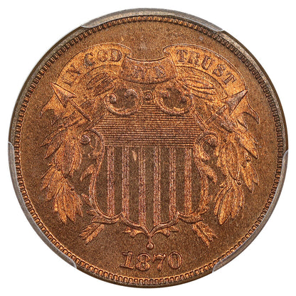 1870 2c PCGS Proof 66 RD ex: D.L. Hansen