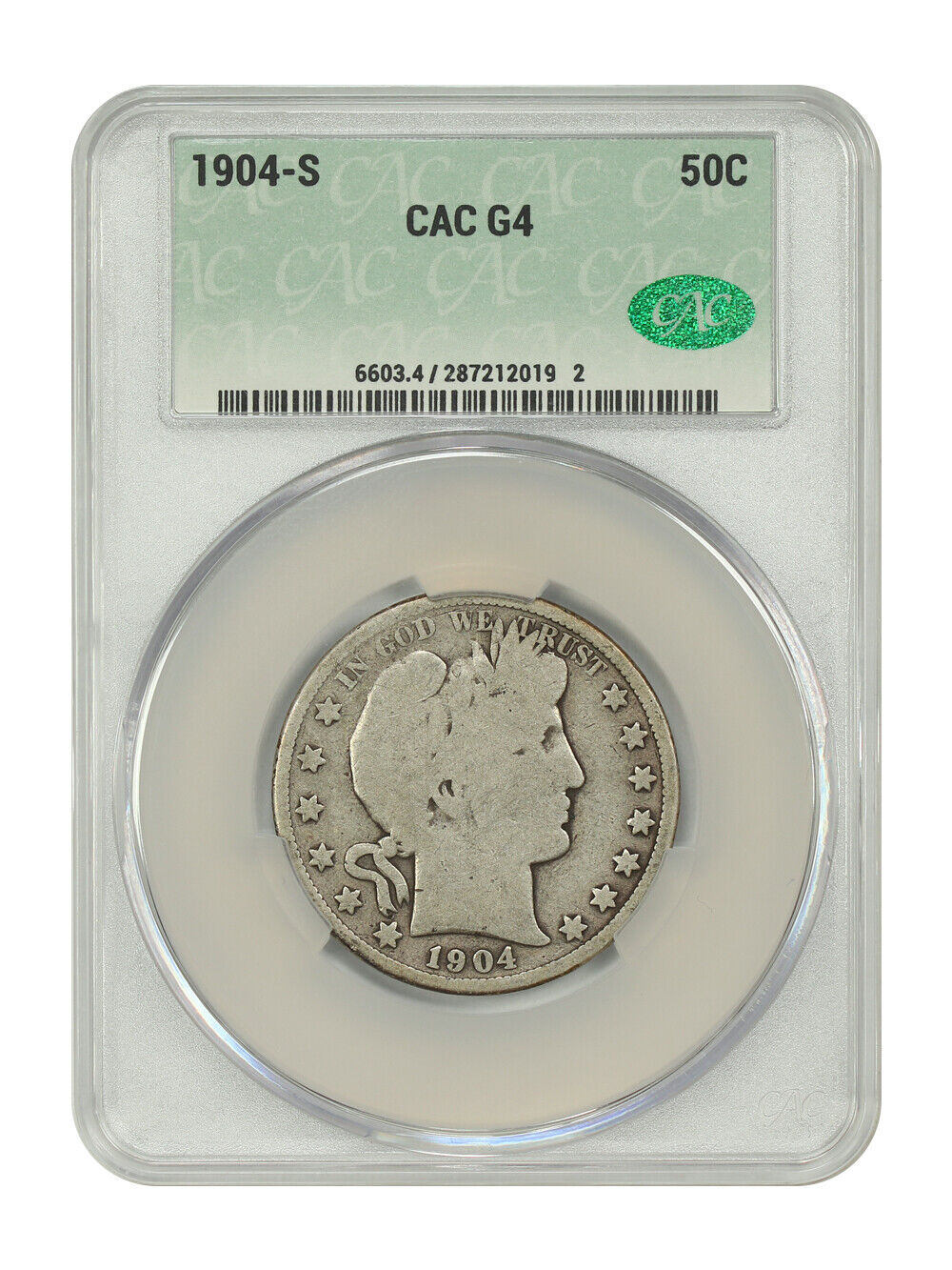 1904-S 50C CACG Good 04 - Barber Half Dollar