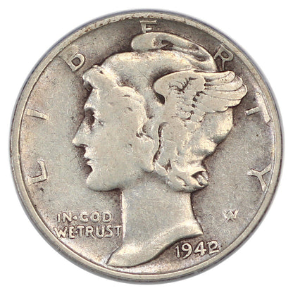 1942/1 10C PCGS VF30 - Mercury Dime - Scarce Overdate Variety