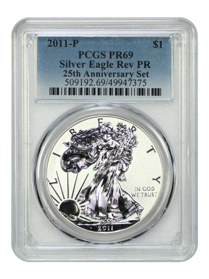 2011-P $1 Silver Eagle PCGS Rev PR69 - Silver Eagles - Desirable Reverse Proof