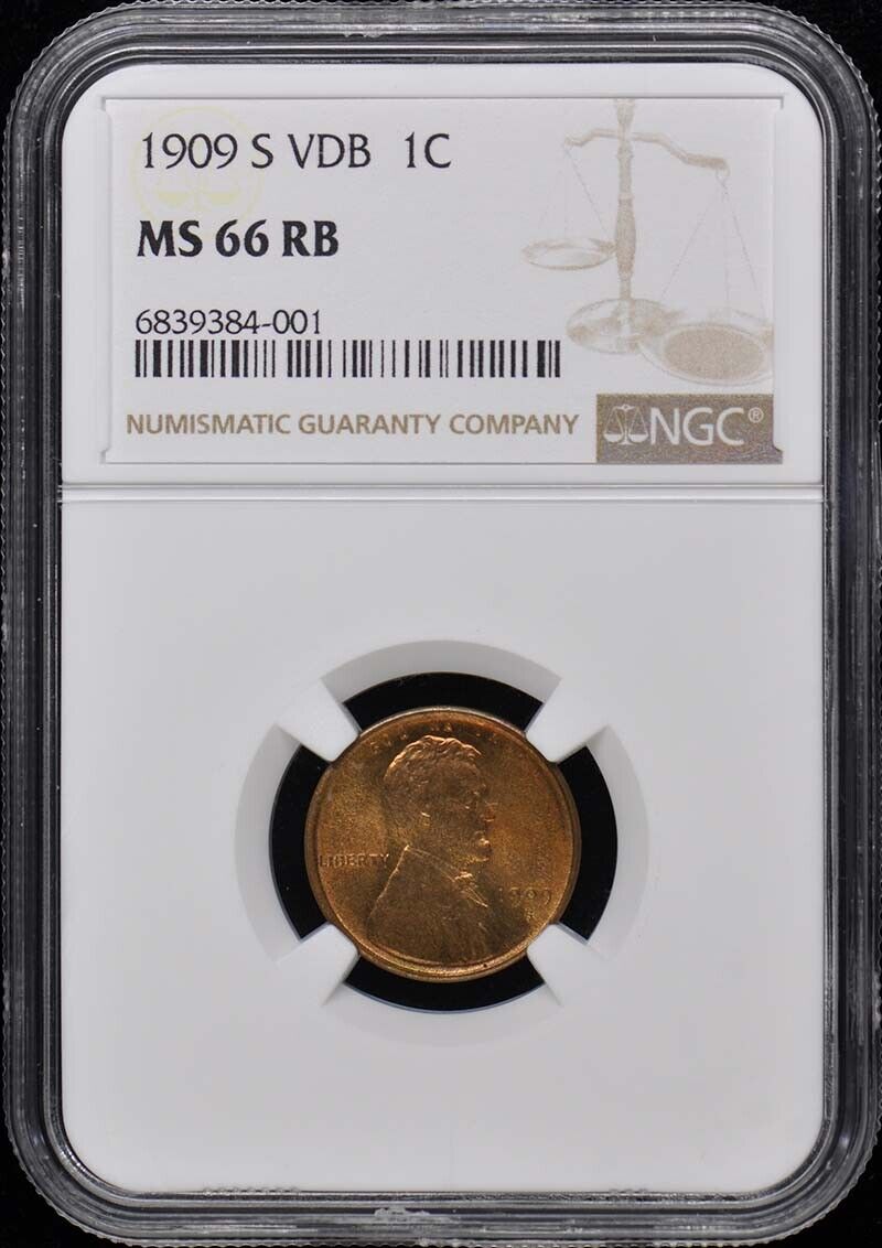 1909-S VDB Wheat Reverse Lincoln Cent 1C NGC MS66RB