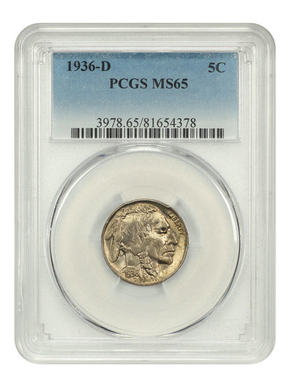 1936-D 5C PCGS MS65