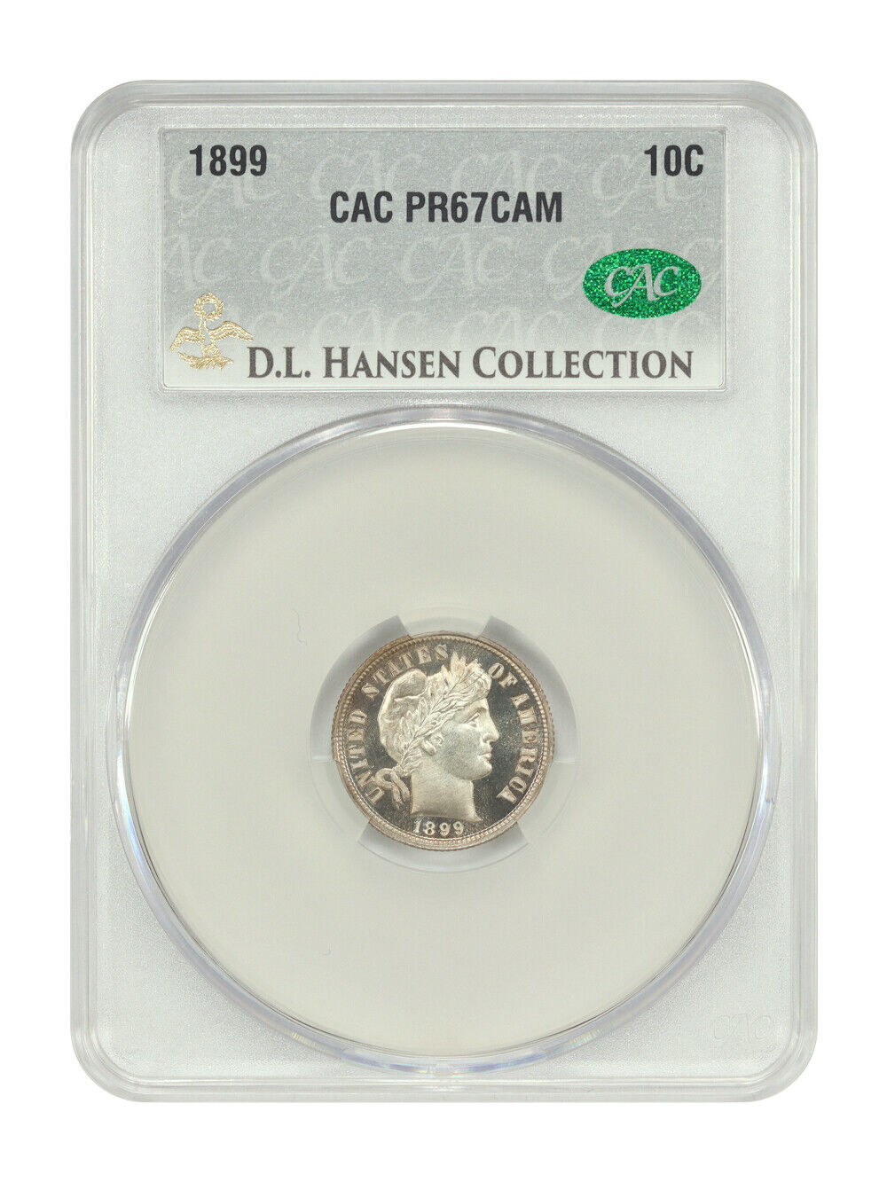 1899 10C CACG PR67CAM ex: D.L. Hansen - Barber Dime