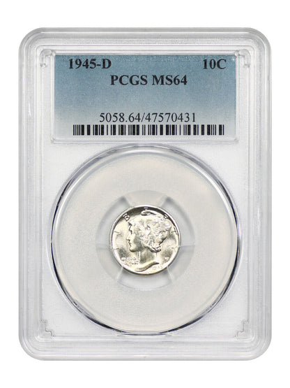 1945-D 10C PCGS MS64