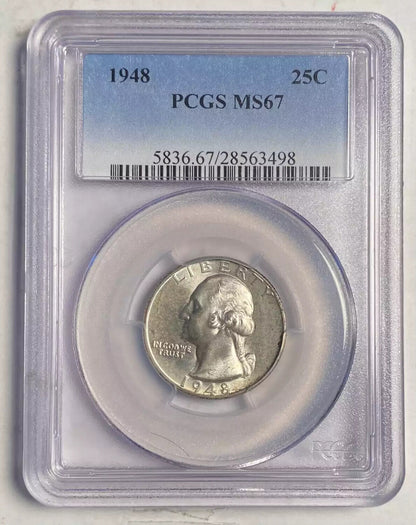 1948 P Quarter Dollars Silver Coinage PCGS MS-67
