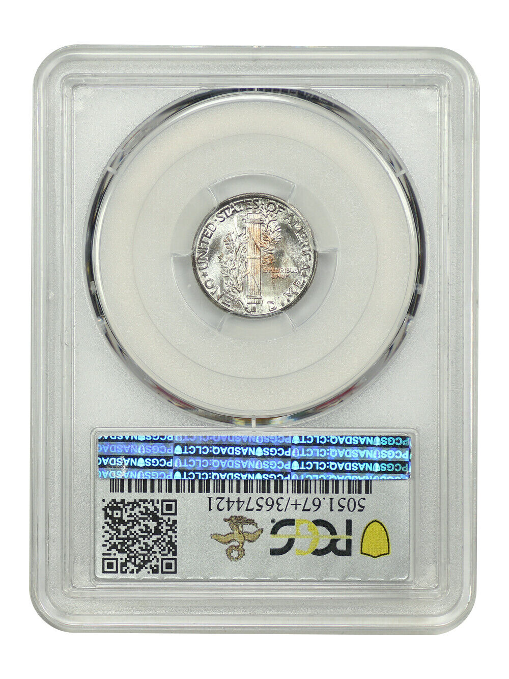 1944 10C PCGS/CAC MS67+FB ex: D.L. Hansen