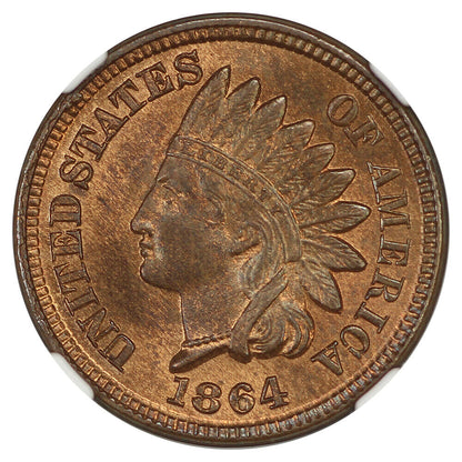 1864 1C Bronze NGC MS66RB - Indian Cent